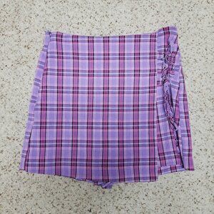 SO Purple and Pink Plaid Skort
